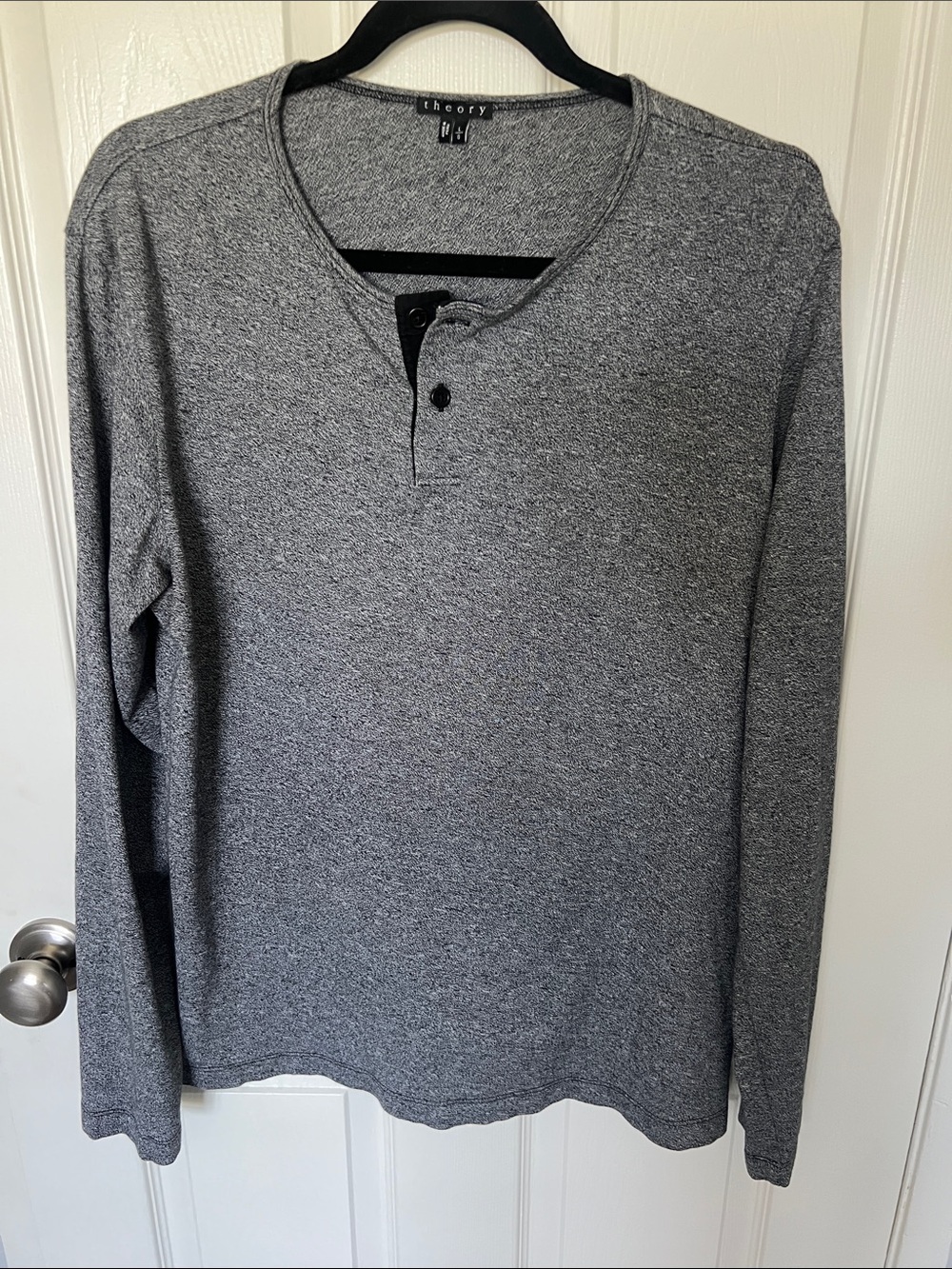 Theory Heathered Gray Knit Top